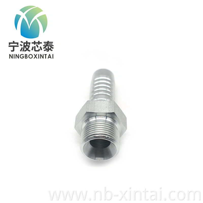 Jic/Bsp/NPT Metric Carbon Steel Reusable Hydraulic Hose Fitting Hose Crimp Fitting One Piece Fitting Stainless Steel Fittings
